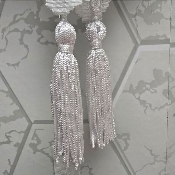 Holiday Vintage Style Christmas White Lace Table Runner, 13" x 48" - Picture 3 of 6